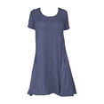 thumbnail image 4 of RYKJLWY Summer Dresses Women's Fashion Round Neck Short Sleeve Solid Color Casual Dress Womens Summer Dresses Dresses for Women 2024 Casual Spring(Gray,M), 4 of 4