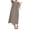 Coffee, variant on Women's Black Cotton Striped Gingham Swing Dress Crew Neck Loose Fit Midi Lantern Sleeve