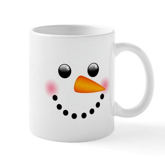 CafePress - Snowman Face Mugs - 11 oz Ceramic Mug - Novelty Coffee Tea Cup