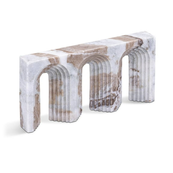 Meridina Furniture Curva Brown Marble Decorative Object