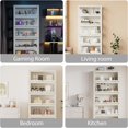 thumbnail image 5 of Display Cabinet with Acrylic Glass Doors,5-Tiers Curio Cabinet with LED Lighting for Collectibles, Collectibles Toy Organizers Rack & Display Shelf Display Case Storage Cabinet, Antique White, 5 of 18