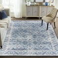 thumbnail image 3 of ReaLife Machine Washable Rug - Stain Resistant, Non-Shed - Eco-Friendly, Padded, Family & Pet Friendly - Made from Premium Recycled Fibers - Zara Distressed Vintage - Denim Ivory - 5' x 7', 3 of 5