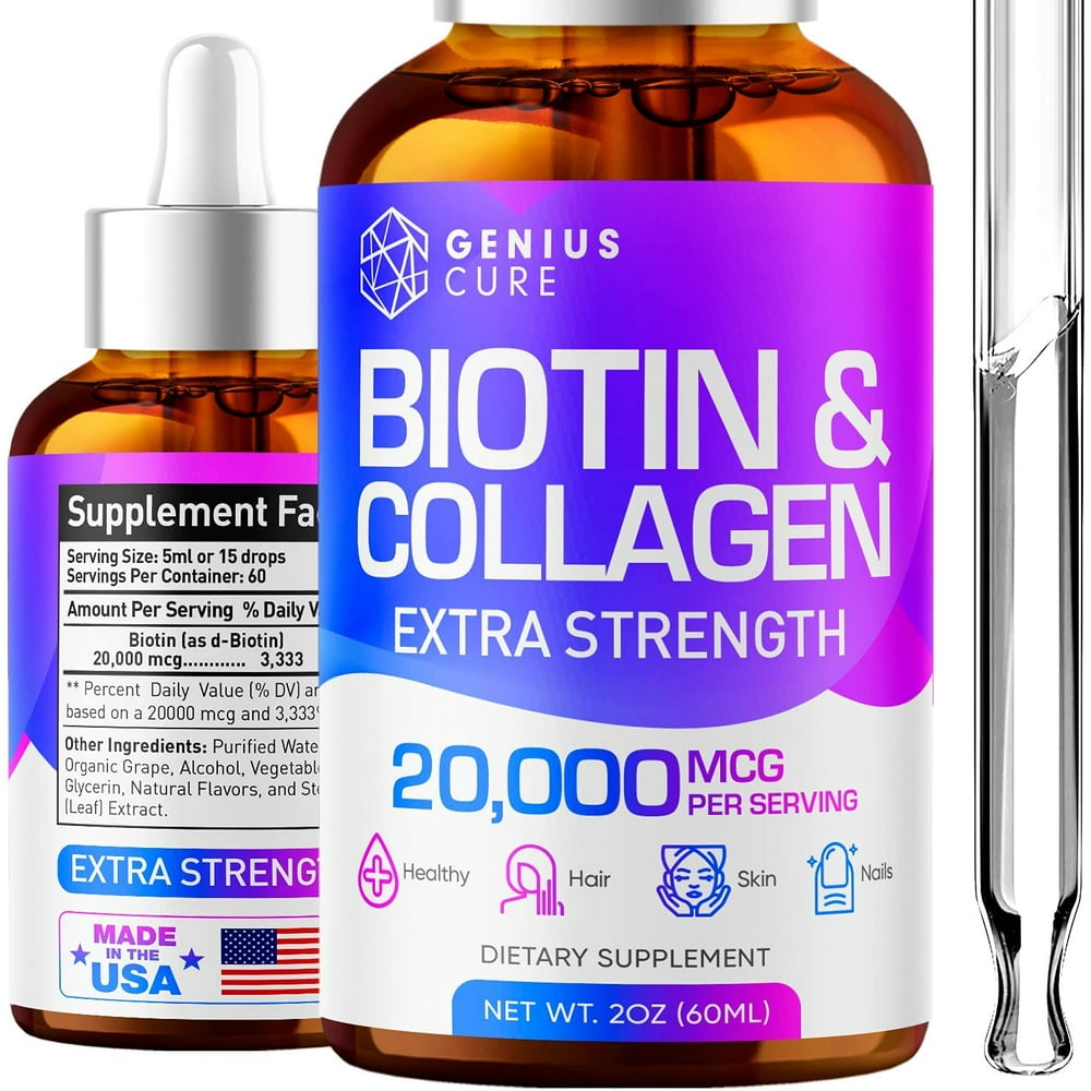 Genius Biotin & Collagen Hair Growth Support Drops - Hair Supplement