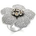 thumbnail image 1 of Women Rhodium Brass Ring with AAA Grade CZ in Champagne - Size 9, 1 of 1