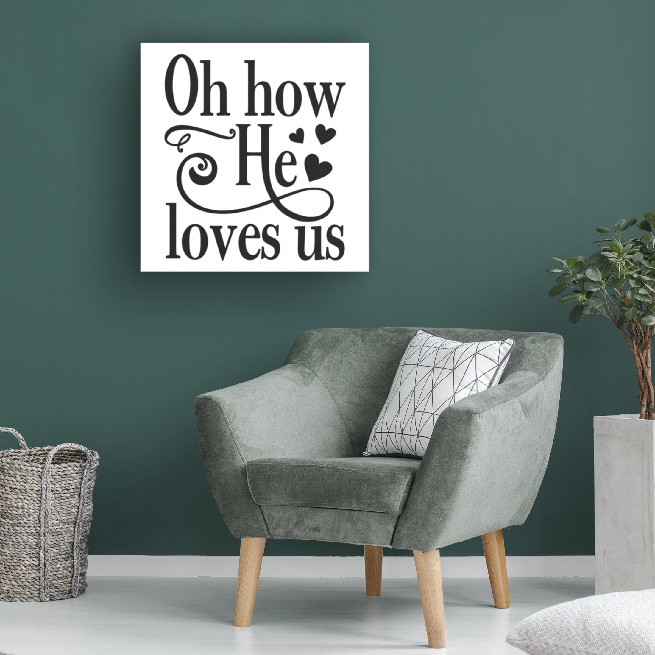 Canvas Wall Art - Jean Plout 'Christian Typography C' Wall Art for Living Room, Bedroom, or Office Décor by Trademark Fine Art - 35 x 35 Inches