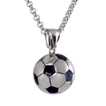 thumbnail image 1 of Collar Hombre de Balón de Fútbol Soccer Mundial LUCKMAN Acero Inoxidable Modelo Mondo Plateado UNITALLA, 1 of 7