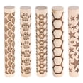 thumbnail image 1 of Uxcell 5pcs Rodillo de Madera para Arcilla 4" Rodillos de Patrones para Hornear Masa y Masa para Jugar, 1 of 6