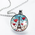 thumbnail image 2 of Eiffel Tower Glass Circular Pendant Necklace - Women's Jewelry, 2 of 5