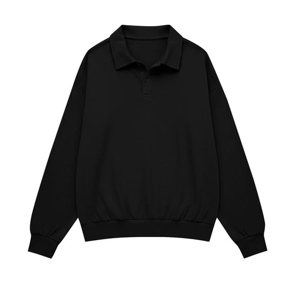 jobturf Long Sleeve Tops for Women Plus Size Button Collar Pullover Sweatshirt Loose Fit Lightweight Soft Casual Golf Shirts S