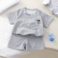 thumbnail image 2 of KPOPLK Toddler Baby Boy Clothes 6 12 18 24 Month 2T 3T Summer Outfits Sleeveless T-Shirt + Casual Shorts 2pcs Set(4-5 Years,Grey), 2 of 6