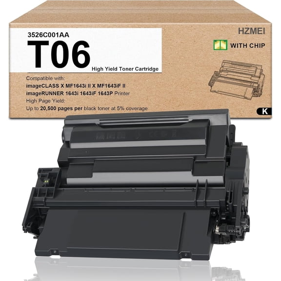 T06L T06 Toner Cartridge with Chip High Yield Compatible for Canon T06 Black Toner 3526C001AA imageRunner 1643i 1643iF 1643P Printer