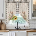 thumbnail image 4 of Easter Plaid Black Kitchen Window Curtains, Swag Curtains Valance for Bedroom Living Room Bathroom, Easter Basket Bunny Eggs Spring Leaves Rod Pocket Window Curtain Block Drapes 2 Panels 36"x63", 4 of 9