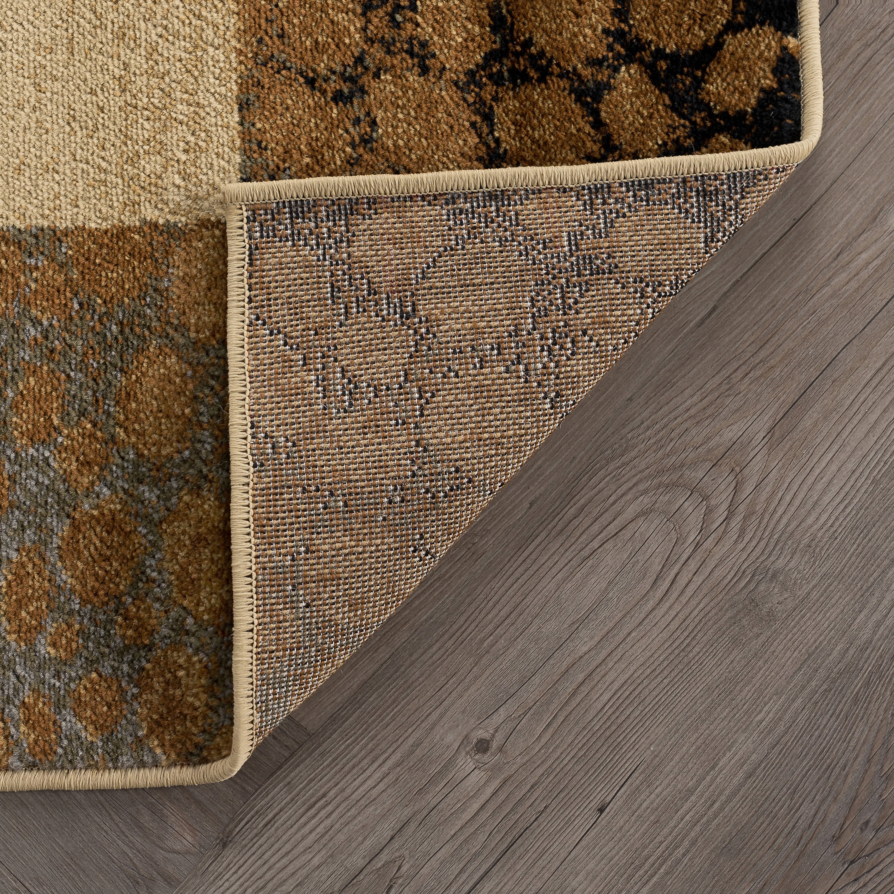 Elegance Transitional 7.6' x 10' Beige and Brown Polypropylene Indoor Area Rug