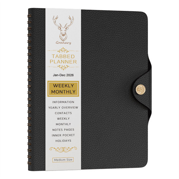 2026 Planner - Academic Weekly & Monthly Planner 2026 with Monthly Label,6.7" x 8.7", Jan. 2026 - Dec. 2026, Daily Planner with Pen Holder, Perfect for School & Office Schedule
