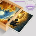 thumbnail image 4 of Hello Fall Newfoundland Enjoys Warm Campfire Autumn Night Bright Moon Acrylic Plaque with Wood Photo Frame Box Newfie Dog Lover Gifts Light Box - 01008, 4 of 5