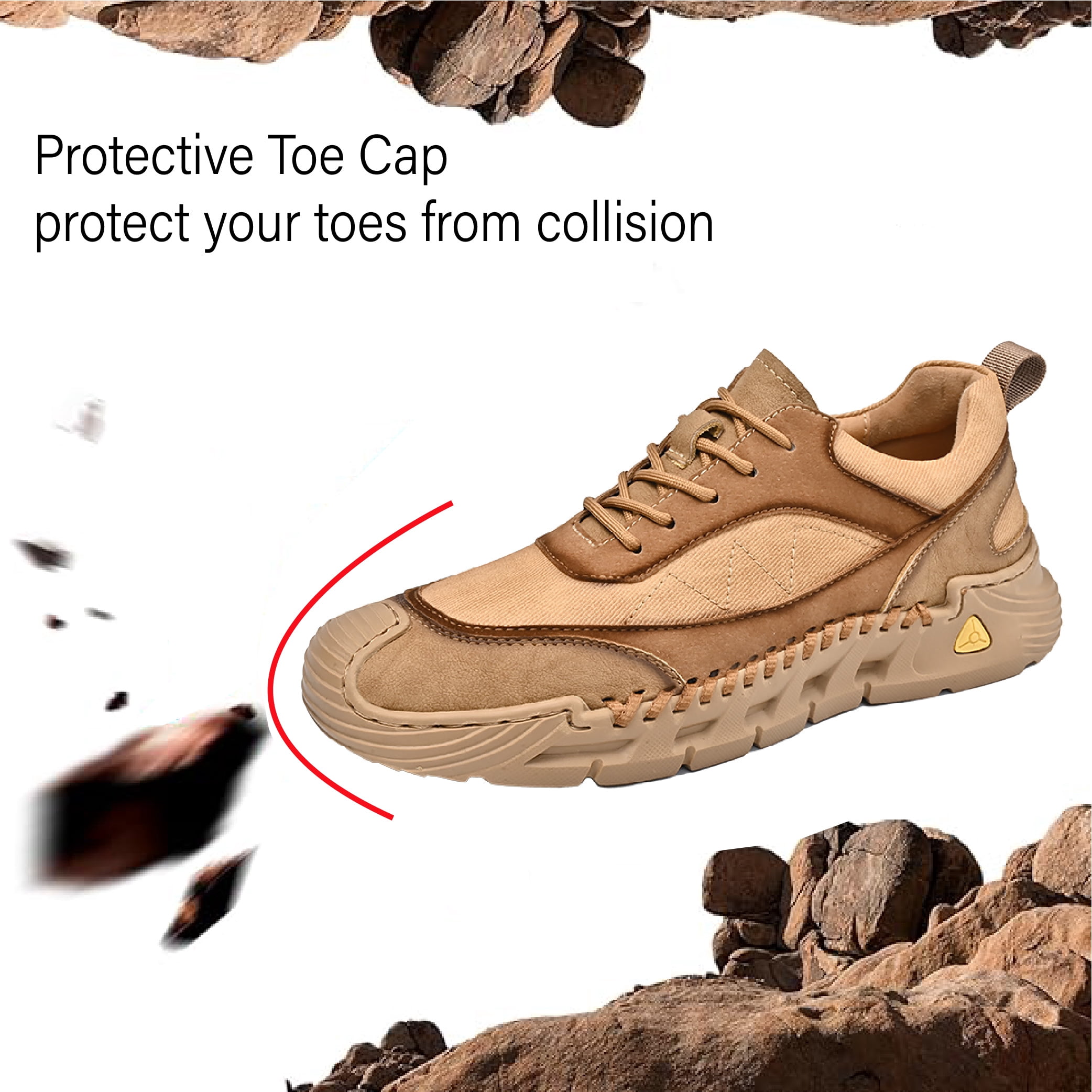 Mens Hiking Casual Shoes Vintage Leather Lightweight Outdoor Sneakers Lace Up Breathable Non-slip Driving Shoes Brown 10 US