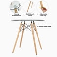 thumbnail image 3 of FurnitureR 31.5" Round Dining Table, Mid-Century Modern Table for 2-4 People, Small Space Dining, Perfect for Dining Living Room, Glass, 3 of 6