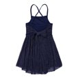thumbnail image 4 of Manyakai Kids Girls Glitter Camisole Lyrical Ballet Latin Dance Dress Gymnastics Leotard Dancewear Navy Blue 12, 4 of 7