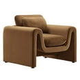 thumbnail image 2 of Modway Waverly Upholstered Modern Velvet Fabric Armchair in Brown, 2 of 9