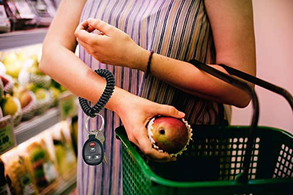 Wrist Coil Key Ring, Black, Single Color, 10 PK 41020
