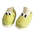 thumbnail image 3 of XIMIN Toddler Fuzzy Cute Animal Dinosaur Slippers Cute Soft Fleece Sherpa Cartoon Non Slip Indoor House Bedroom Shoes Kids Fall Winter Warm Slipper, 3 of 8