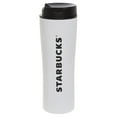 thumbnail image 3 of Starbucks 16 Oz White Steel Vacuum Coffee Tumbler With Black Swivel Lid 2 Pack, 3 of 6