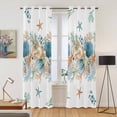 thumbnail image 2 of Beach Coastal Kitchen Curtains Window Panels, Nautical Shell Starfish Coral Summer Insulated Window Treatment Curtain, Grommet Curtains for Bedroom/Living Room/Bathroom, 2 Piece 42"Wx84"L, 2 of 8