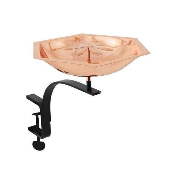 Achla BB-07-RM Bee Fountain & Birdbath with Rail Mount Bracket, Copper