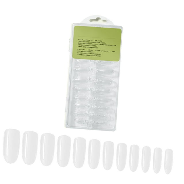 240 Pcs Fake Nail Tips Fake Manicure with Box Soft for Women Girls Elegant Clear Oval clear
