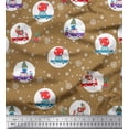 thumbnail image 1 of Soimoi Modal Satin Fabric Gift Box,Car & Santa Christmas Print Sewing Fabric Yard 42 Inch Wide, 1 of 1