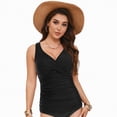 thumbnail image 6 of HCNTES Womens Plus Size Tankini Tops Built-in Bra Bathing Suit Tops Casual Loose Blouson Swimsuits Tops(Black,XXL), 6 of 9