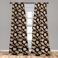 thumbnail image 2 of Coastal Window Curtains, Marine Concept Watercolor Seashells on Dark Backdrop Oceanic Modern, Lightweight Decor 2-Panel Set with Rod Pocket, Pair of - 28"x84", Black Sand Brown and Peach, by Ambesonne, 2 of 3