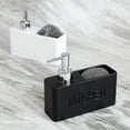 thumbnail image 4 of Dispensador de jabón de cocina con soporte para esponja, juego de dispensador de líquido para lavavajillas para fregadero de cocina (negro, blanco, mármol blanco, amarillo arena), 4 of 5