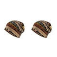thumbnail image 2 of Maytalsory Bonnet Ethnique Style Hijab Imprimé Floral Coloré Turban Réglable Protection des Oreilles Accessoires de Style Bonnet Café Floral 2Set, 2 of 6