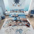 thumbnail image 1 of Erosebridal Summer Beach Bedspread Sets King Size, Seaside Seashell Conch Starfish Bed Quilt 3 Pieces, 1 of 5