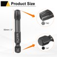 thumbnail image 2 of Uxcell 3pcs T40 Torx Destornillador Bit 1/4" Hex Shank 50mm/2" Longitud Acero S3 Magnético a Prueba de Manipulación Cabeza Estrella de 6 Puntos Bits de Destornillador Hex, Negro, 2 of 7