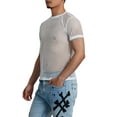 thumbnail image 5 of Biezeib Men Short Sleeve Mesh Shirts Summer Cutout Tops Casual Pullovers for Beach Vacation Streetwear, 5 of 6
