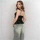 thumbnail image 4 of Camiseta sin mangas con volantes y tirantes anudados para mujer: blusa de gasa en capas, semitransparente, top informal de verano para la playa y fiestas., 4 of 6