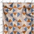 thumbnail image 2 of Soimoi Japan Crepe Satin White Fabric By the Yard - 54 Inch Wide - Facets Triangle Geometric Fabric - Geometric Precision for Creative Projects Printed Fabric, 2 of 6