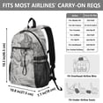 thumbnail image 3 of JIALIOU 14" Laptop Backpack Waterproof Airline Approved Stylish Casual Daypack for Travel Business College Work, Pencil Drawing Wolves, 3 of 8