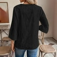 thumbnail image 7 of Hanen Long Sleeve Womens Tops Casual Ladies' Casual 3/4 Sleeve V-neck Top Embroidered Chiffon Shirt Athletic Sweatshirts for Women, 7 of 7