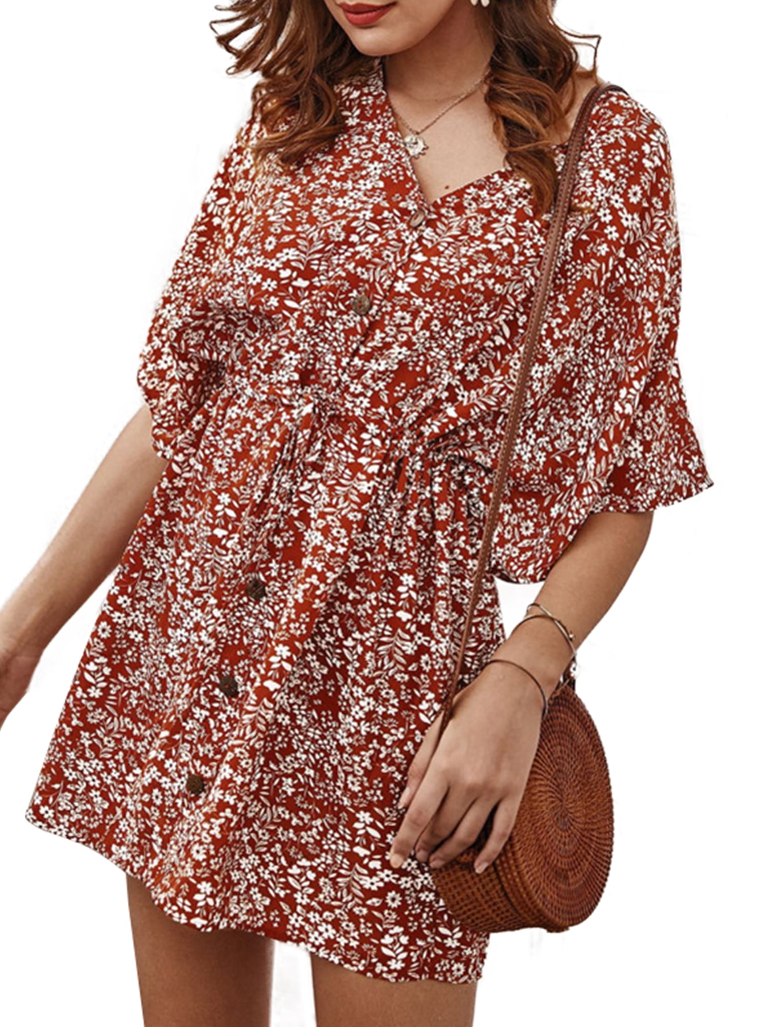 casual sundresses with short sleeves