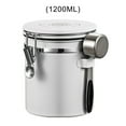 thumbnail image 3 of Advancent Recipiente hermético de acero inoxidable para granos de café con rastreador de fecha, recipiente para té, tarro de dulces, Juegos de servir café y té Cuchara Blanca/Acero 1200ML, 3 of 6