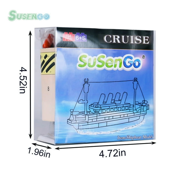 SuSenGo Building Blocks Titanic ShipBoat 3D Model Educational Gift Toys for  Children 194PCS Building Bricks Set 