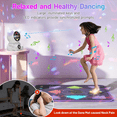 thumbnail image 3 of JTDD Dance Mat Toys for Kids age 3-12 Years Old, Wireless Bluetooth Light Up Music Dance Game Pad Gifts for Girls Boys, 3 of 9