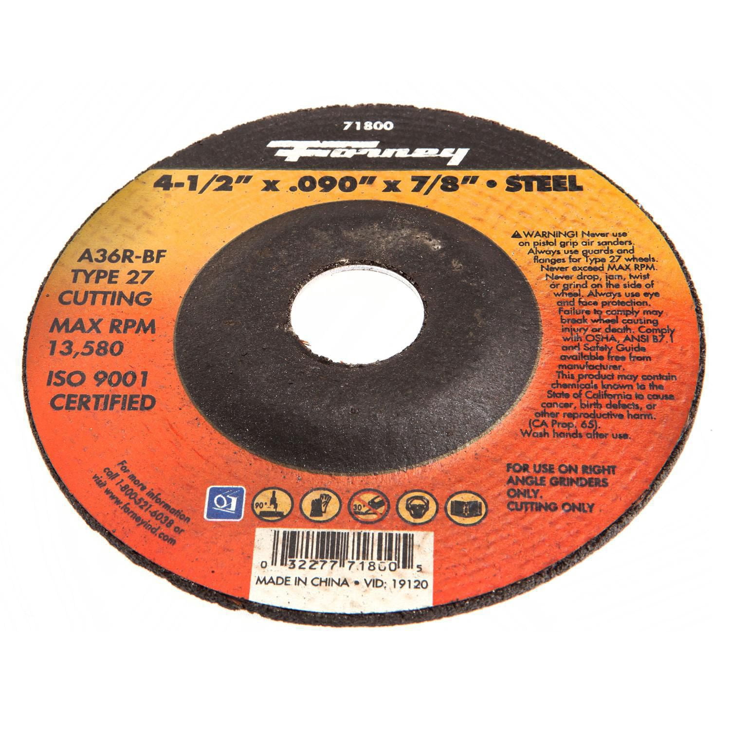 Forney 71921 Flap Disc, 4-1/2 In Dia, 5/8-11 Arbor, 60 Grit, Medium - View #10