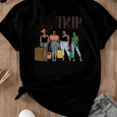 thumbnail image 6 of 100% Cotton Girls Trip With Four Women And Suitcases Print T Shirt White Casual Loose Fit For Leisure And Sports Activities Golf Gift T-Shirt For Men and Women, 6 of 6