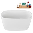 thumbnail image 4 of 47" Streamline G-98-366-BGM Soaking Glossy White Freestanding Tub and Tray With Internal Drain in Brushed GunMetal, 4 of 19