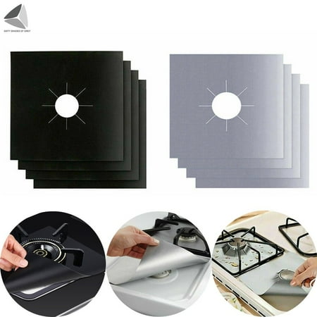 

Sixtyshades 1 Pcs Gas Stove Protectors Cooker Covers Non-Stick Double Thickness Stove Burner Mat Cover (Silver)