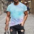 thumbnail image 5 of Dvprdro Men's Tie Dye Short Sleeve T-shirts Fashion Trendy Crew Neck Pullover Tops Casual Gym Sport Workout Tee Light Blue L, 5 of 5